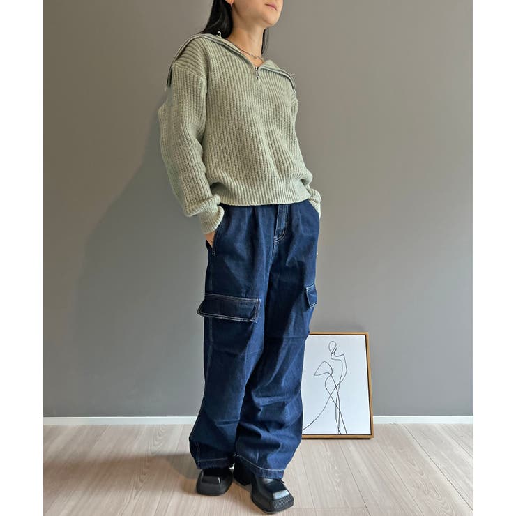 ハーフジップワイドカラーニットプルオーバー | Jewelobe | 詳細画像20 