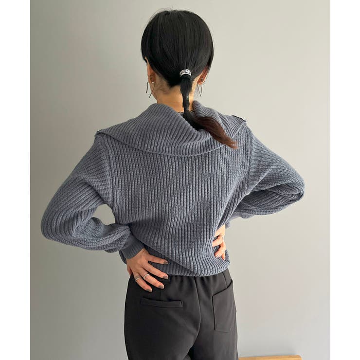 ハーフジップワイドカラーニットプルオーバー | Jewelobe | 詳細画像23 