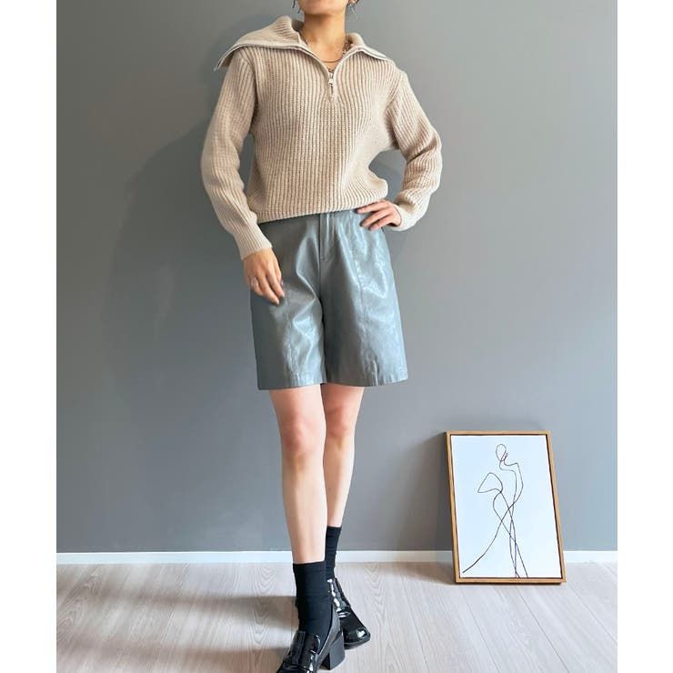 ハーフジップワイドカラーニットプルオーバー | Jewelobe | 詳細画像7 