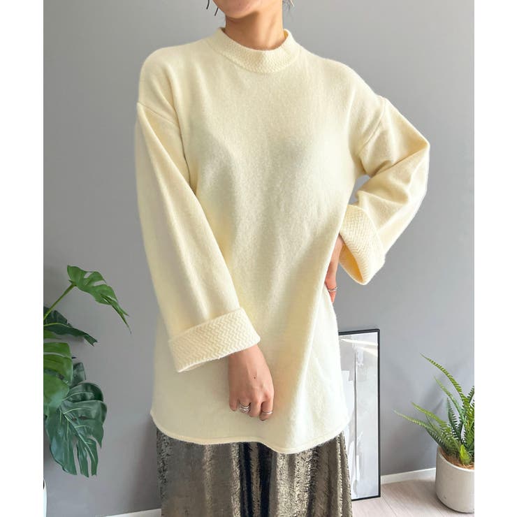 ロールアップスリーブオーバーミドルニット | Jewelobe | 詳細画像1 