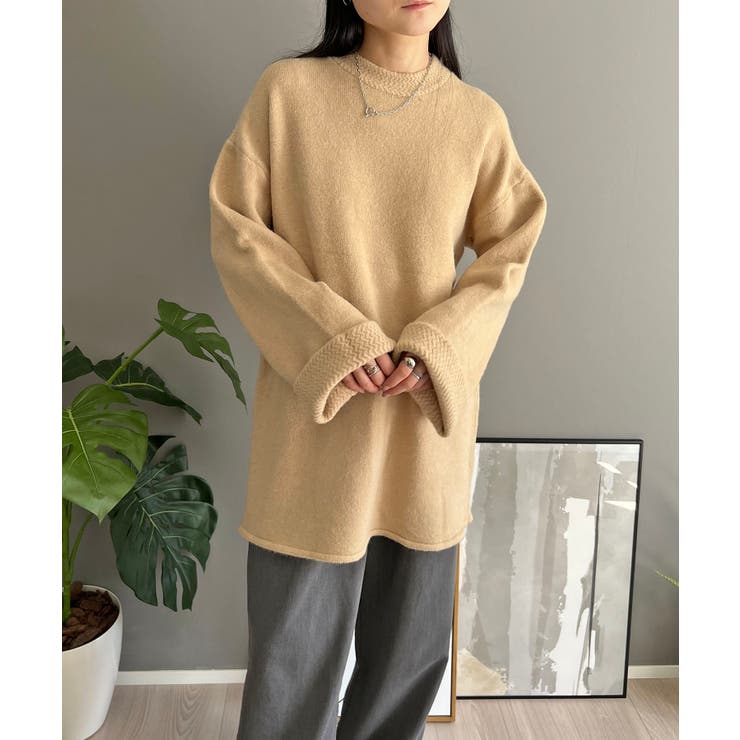 ロールアップスリーブオーバーミドルニット | Jewelobe | 詳細画像10 