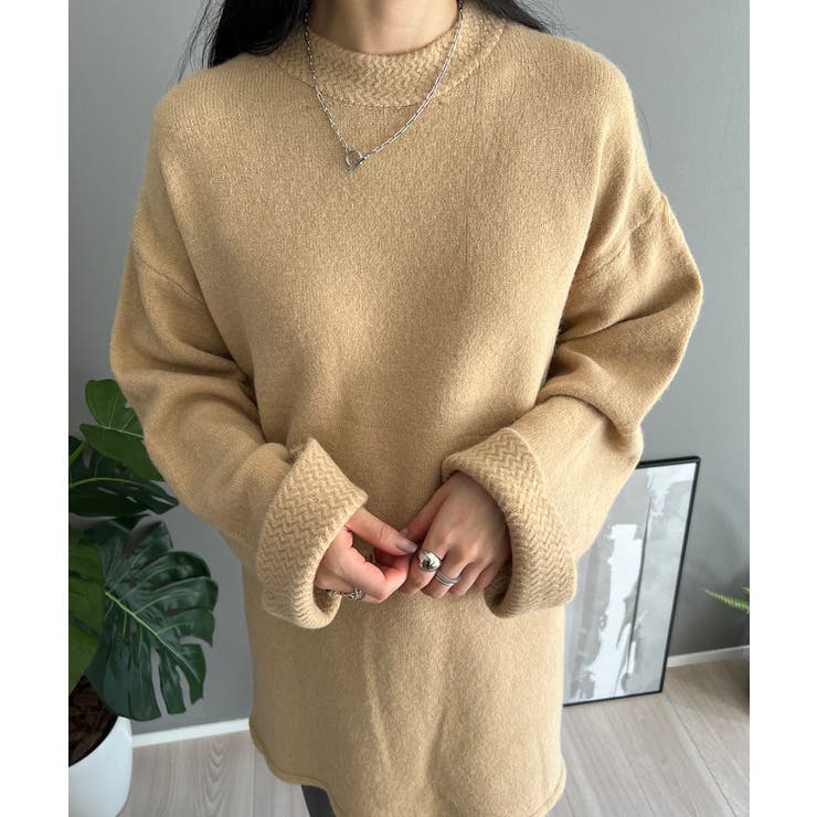 ロールアップスリーブオーバーミドルニット | Jewelobe | 詳細画像11 