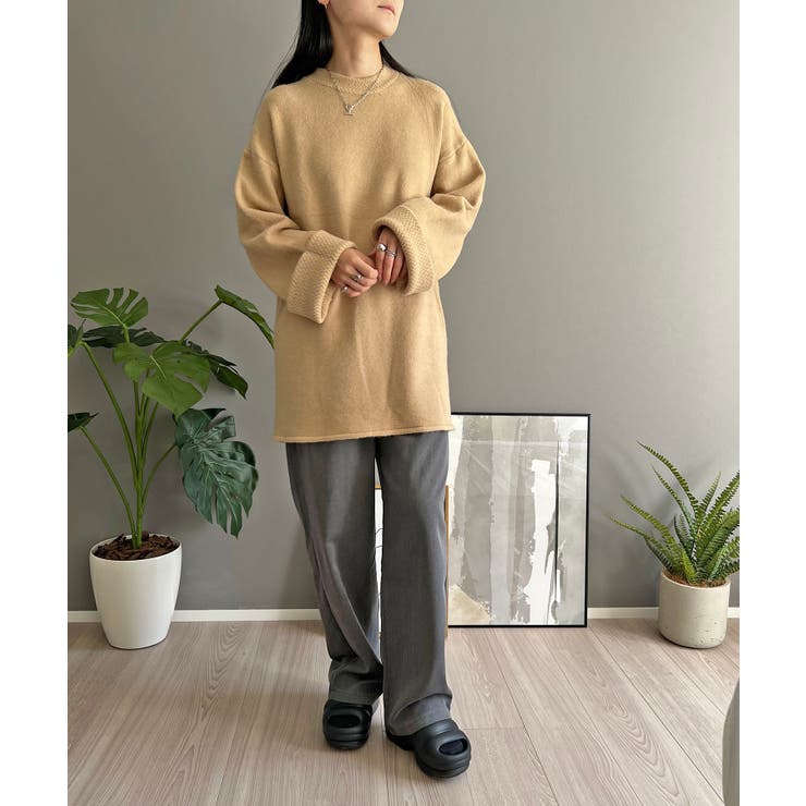 ロールアップスリーブオーバーミドルニット | Jewelobe | 詳細画像12 