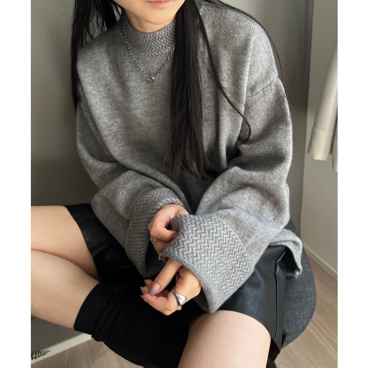 ロールアップスリーブオーバーミドルニット | Jewelobe | 詳細画像15 