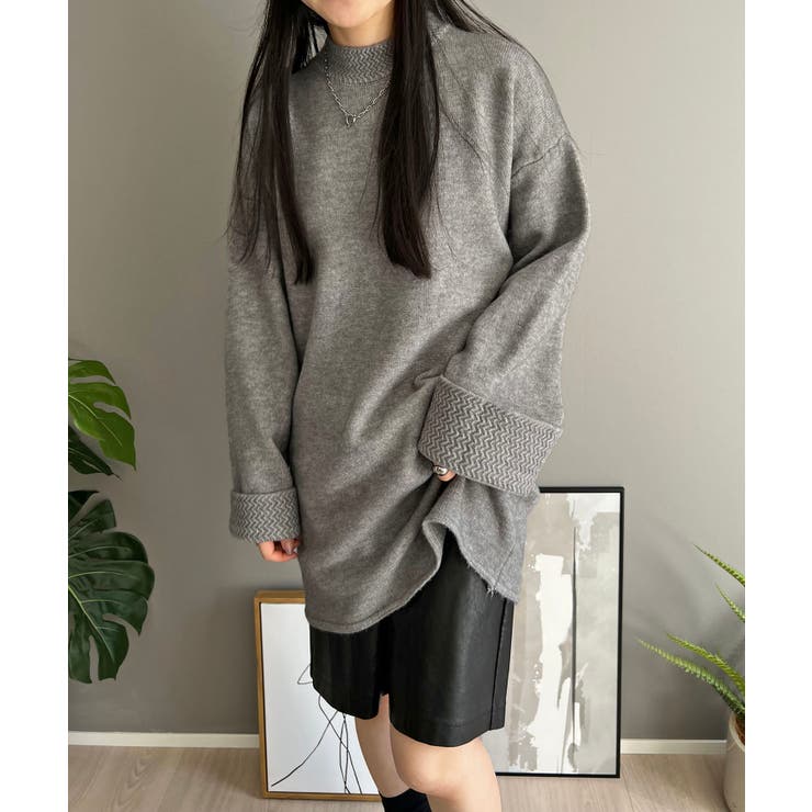 ロールアップスリーブオーバーミドルニット | Jewelobe | 詳細画像16 