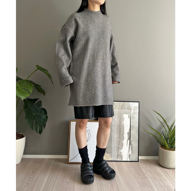 ロールアップスリーブオーバーミドルニット | Jewelobe | 詳細画像18 