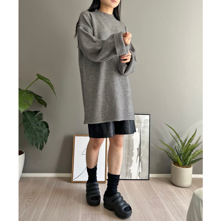 ロールアップスリーブオーバーミドルニット | Jewelobe | 詳細画像19 