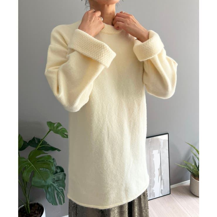 ロールアップスリーブオーバーミドルニット | Jewelobe | 詳細画像2 