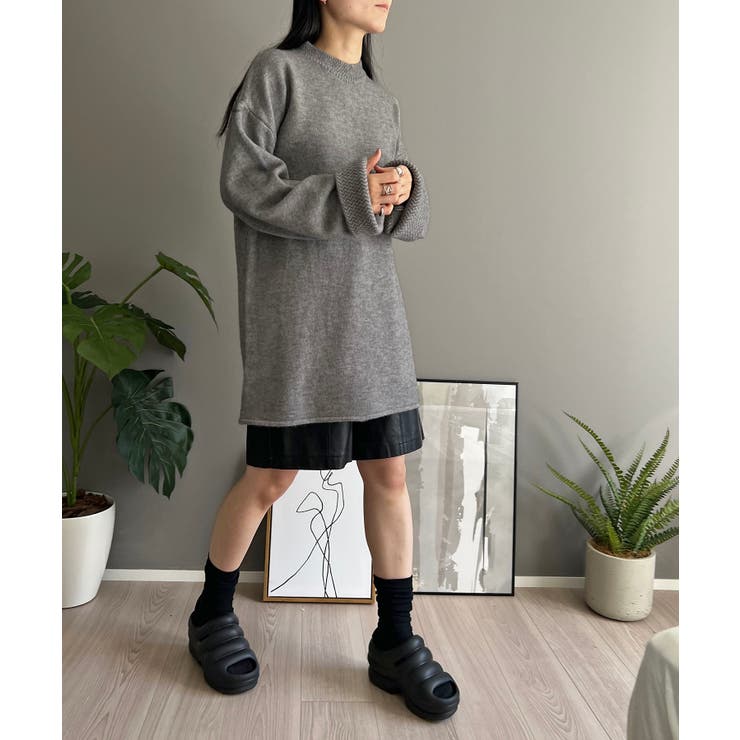 ロールアップスリーブオーバーミドルニット | Jewelobe | 詳細画像20 