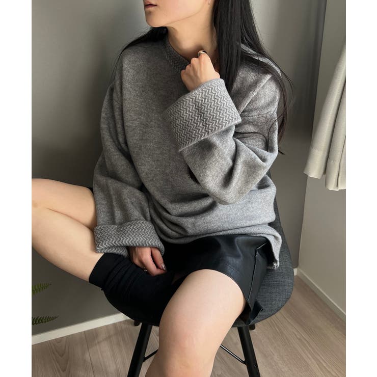 ロールアップスリーブオーバーミドルニット | Jewelobe | 詳細画像21 