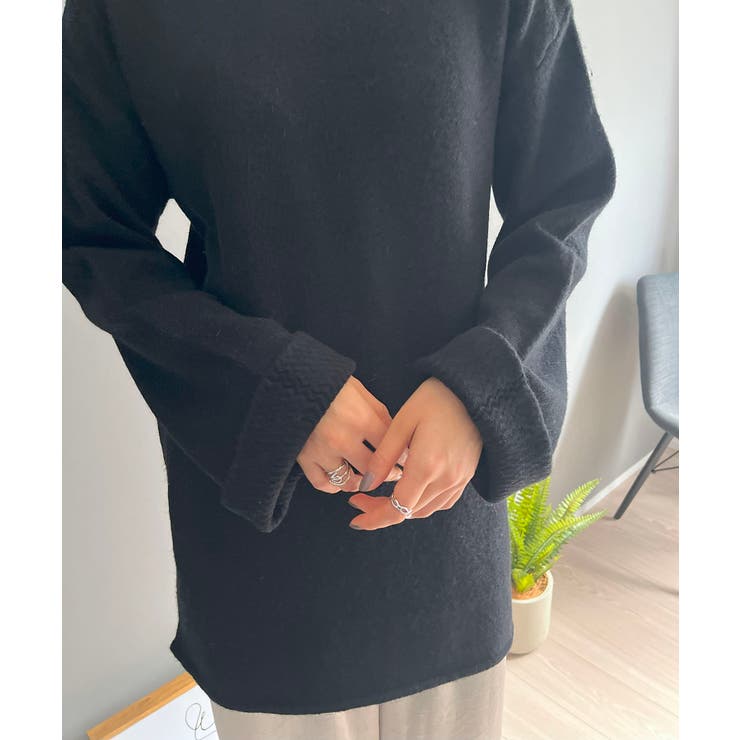 ロールアップスリーブオーバーミドルニット | Jewelobe | 詳細画像25 