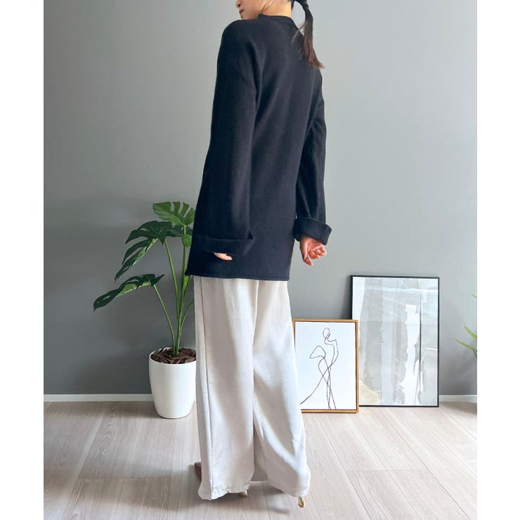 ロールアップスリーブオーバーミドルニット | Jewelobe | 詳細画像26 