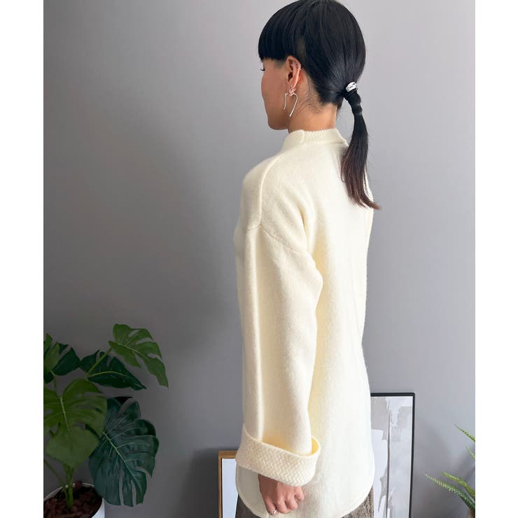 ロールアップスリーブオーバーミドルニット | Jewelobe | 詳細画像3 