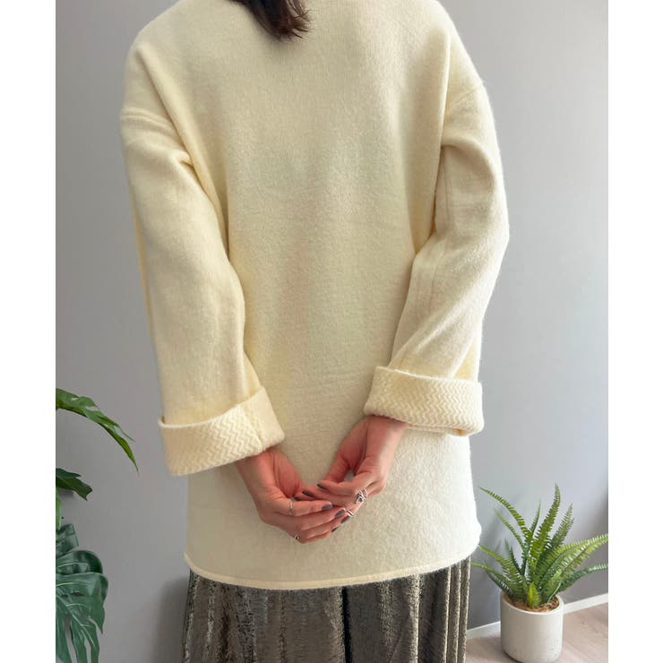 ロールアップスリーブオーバーミドルニット | Jewelobe | 詳細画像5 