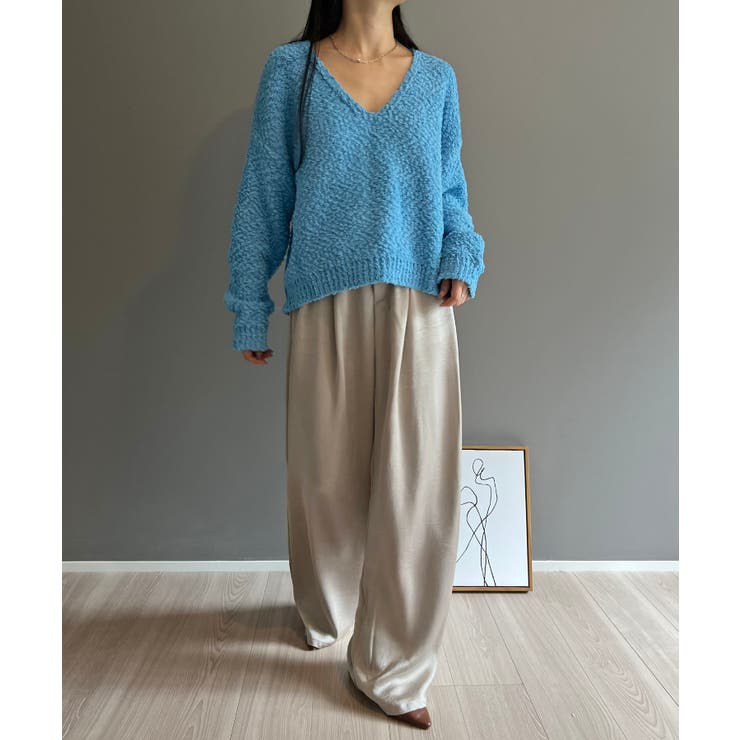 ゆるシルエットVネックブークレーニット | Jewelobe | 詳細画像12 