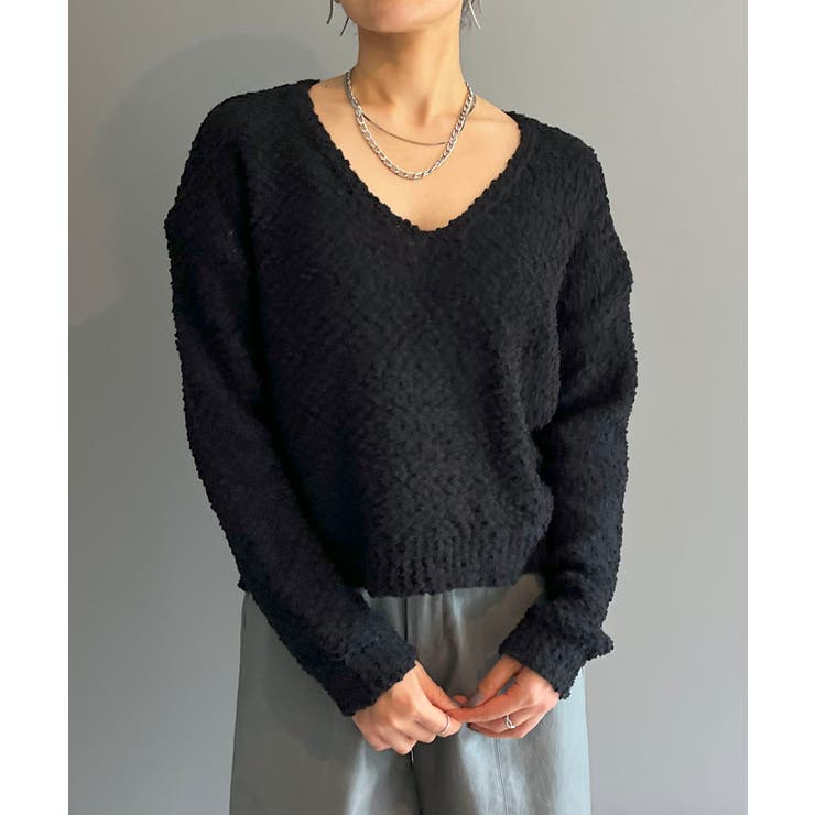 ゆるシルエットVネックブークレーニット | Jewelobe | 詳細画像15 