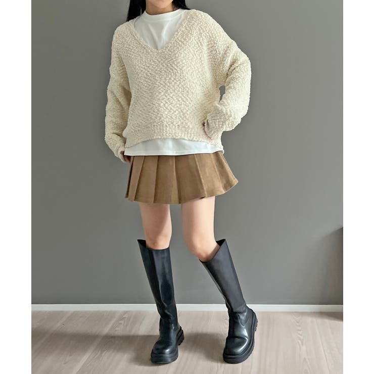 ゆるシルエットVネックブークレーニット | Jewelobe | 詳細画像5 