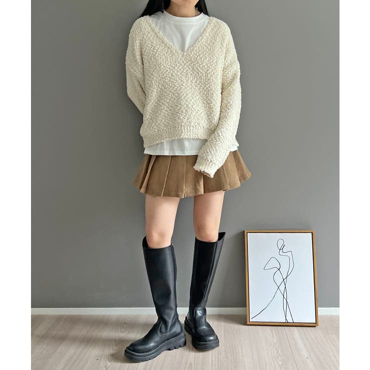 ゆるシルエットVネックブークレーニット | Jewelobe | 詳細画像7 