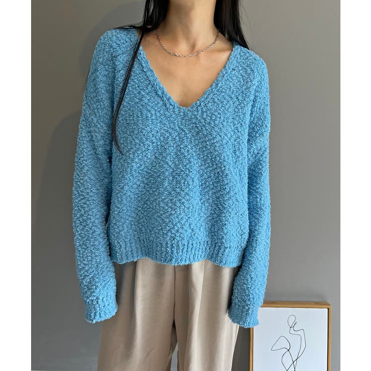 ゆるシルエットVネックブークレーニット | Jewelobe | 詳細画像8 