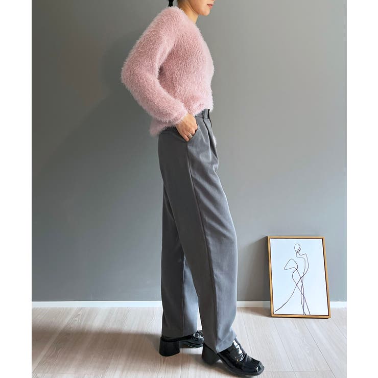 シャロ―Vネックシャギーニットプルオーバー | Jewelobe | 詳細画像14 