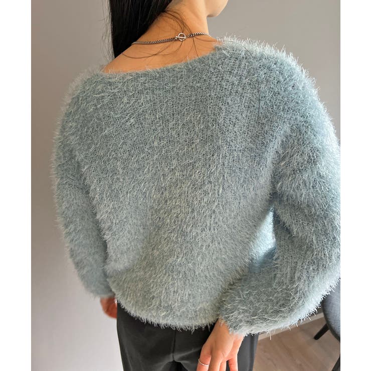 シャロ―Vネックシャギーニットプルオーバー | Jewelobe | 詳細画像16 