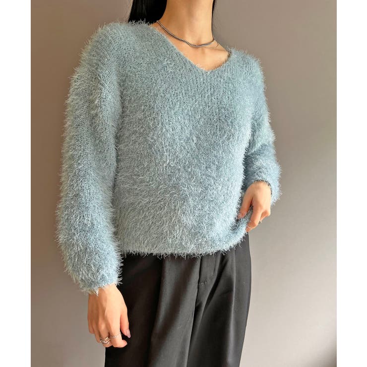 シャロ―Vネックシャギーニットプルオーバー | Jewelobe | 詳細画像18 