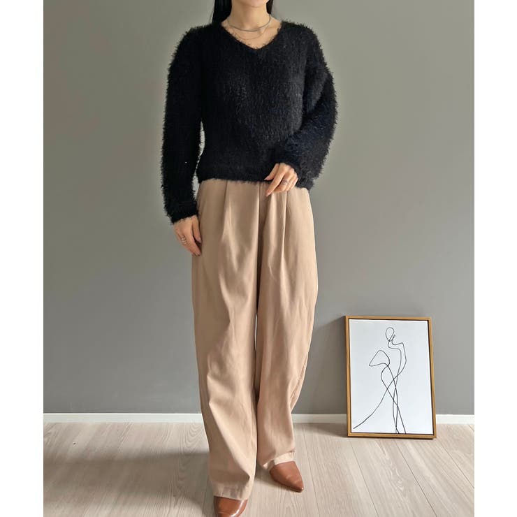 シャロ―Vネックシャギーニットプルオーバー | Jewelobe | 詳細画像33 