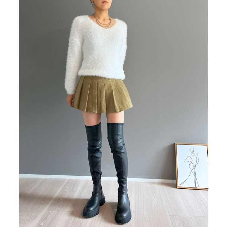 シャロ―Vネックシャギーニットプルオーバー | Jewelobe | 詳細画像5 