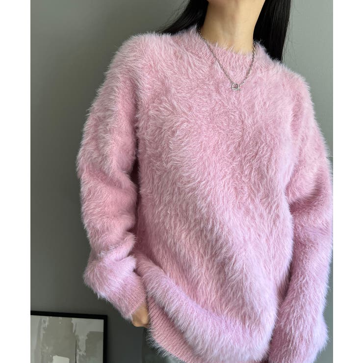 ピンク | オーバーサイズシャギーニット | Jewelobe