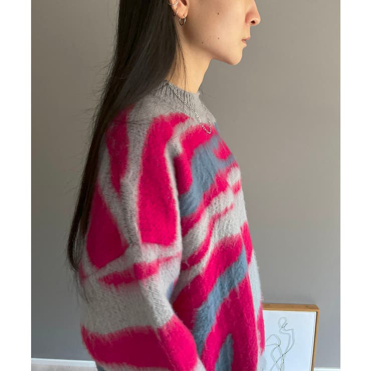 ニュアンスジャガードモヘアライクオーバーニット | Jewelobe | 詳細画像11 