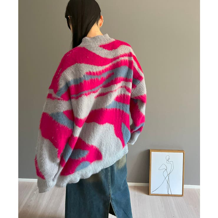 ニュアンスジャガードモヘアライクオーバーニット | Jewelobe | 詳細画像12 