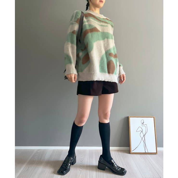 ニュアンスジャガードモヘアライクオーバーニット | Jewelobe | 詳細画像7 