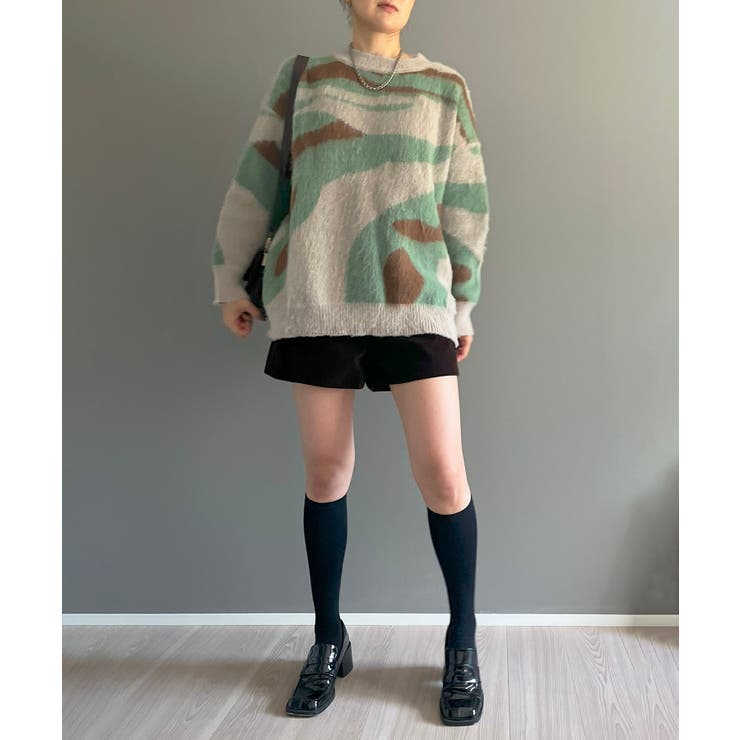 ニュアンスジャガードモヘアライクオーバーニット | Jewelobe | 詳細画像9 