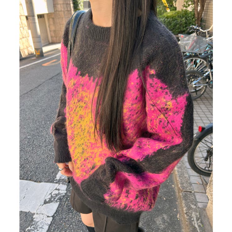 モヘアタッチグラデーションモザイクージャガードニット | Jewelobe | 詳細画像3 