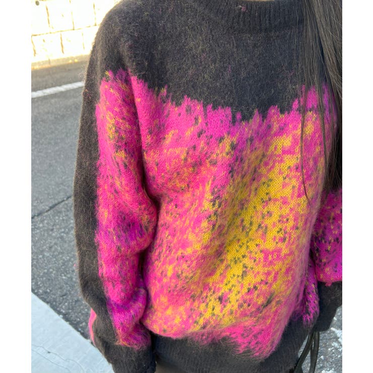 モヘアタッチグラデーションモザイクージャガードニット | Jewelobe | 詳細画像5 