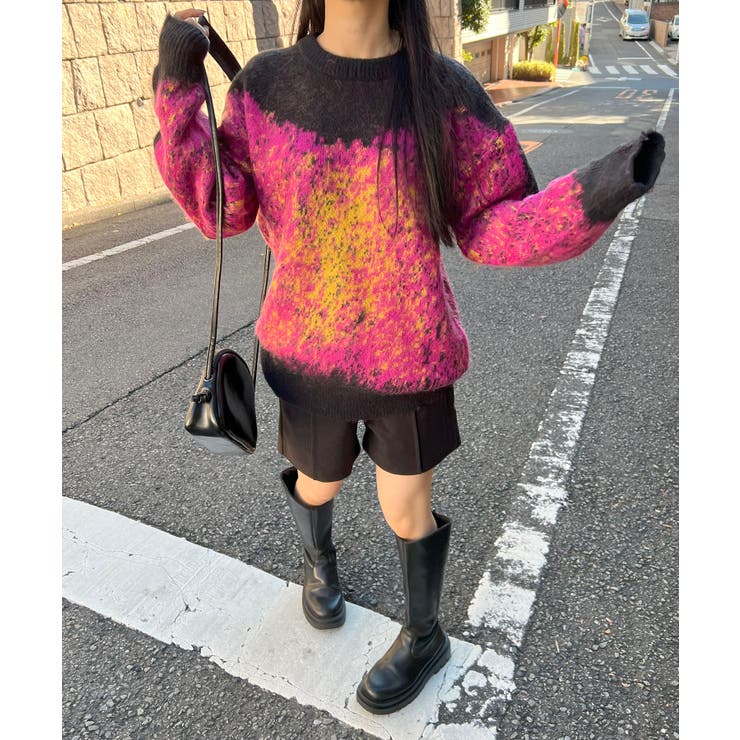 モヘアタッチグラデーションモザイクージャガードニット | Jewelobe | 詳細画像6 