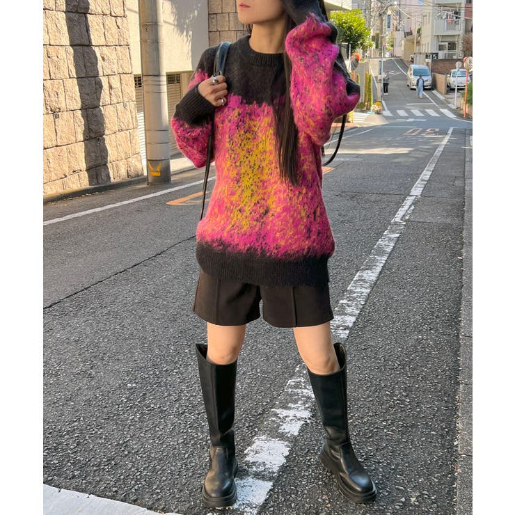 モヘアタッチグラデーションモザイクージャガードニット | Jewelobe | 詳細画像7 