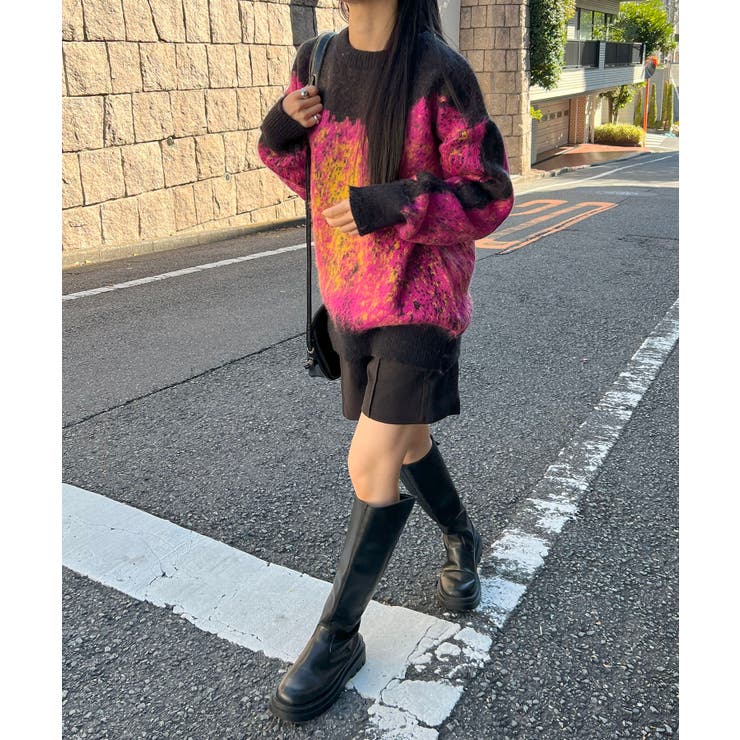 モヘアタッチグラデーションモザイクージャガードニット | Jewelobe | 詳細画像8 