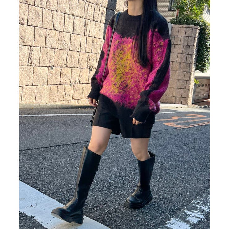 モヘアタッチグラデーションモザイクージャガードニット | Jewelobe | 詳細画像9 