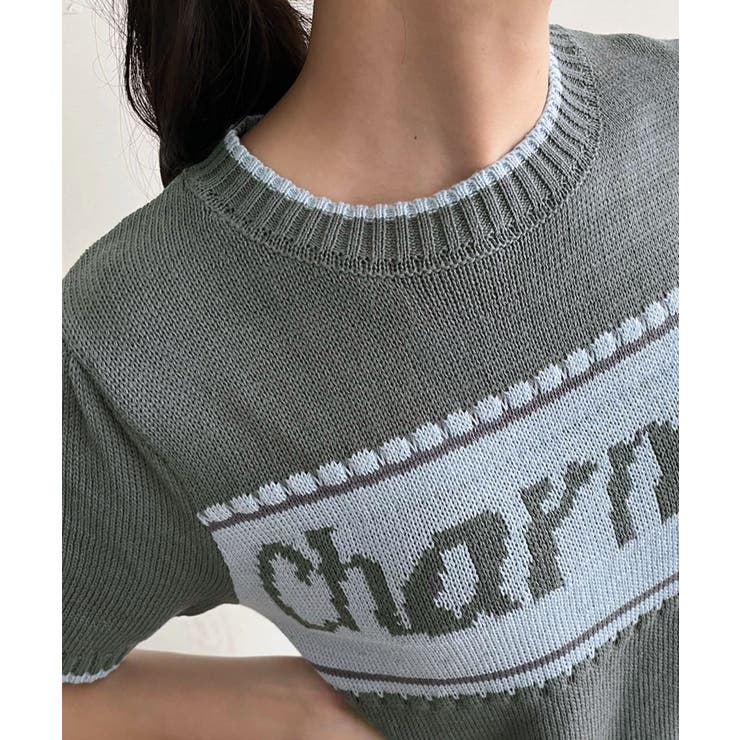 Charmingロゴ配色ショートニット | Jewelobe | 詳細画像11 