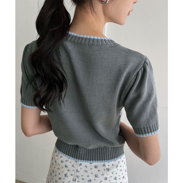 Charmingロゴ配色ショートニット | Jewelobe | 詳細画像12 