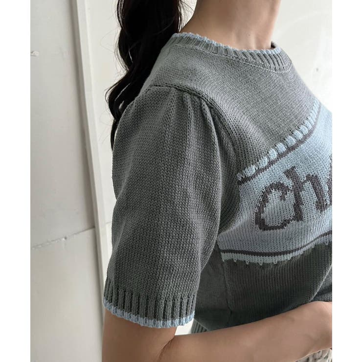 Charmingロゴ配色ショートニット | Jewelobe | 詳細画像13 