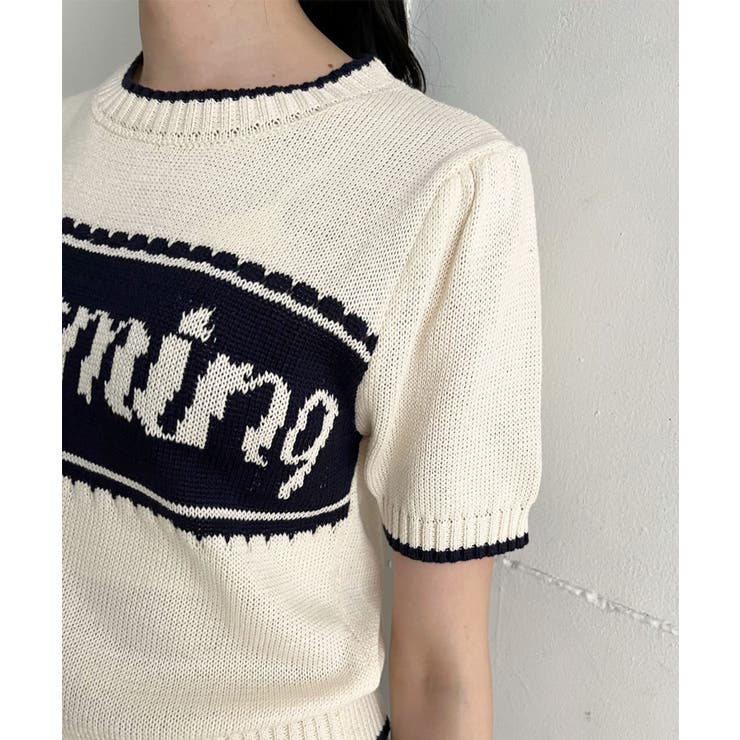 Charmingロゴ配色ショートニット | Jewelobe | 詳細画像3 