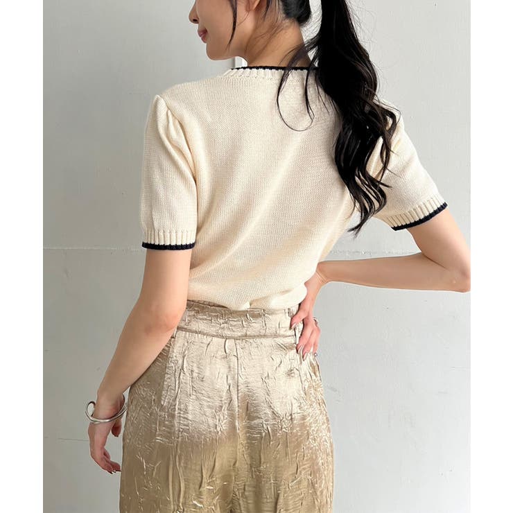 Charmingロゴ配色ショートニット | Jewelobe | 詳細画像4 