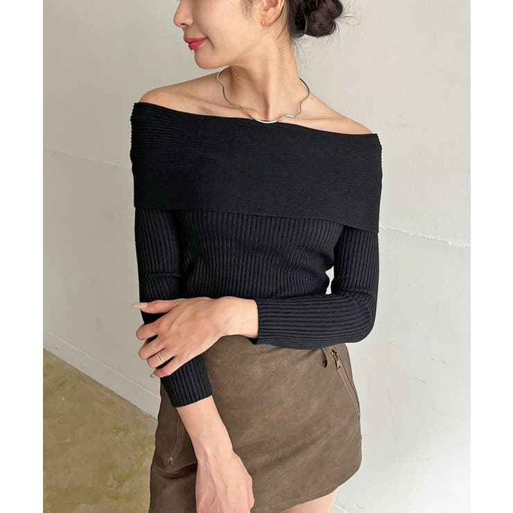 ワイドオフショルタイトニットトップス | Jewelobe | 詳細画像13 