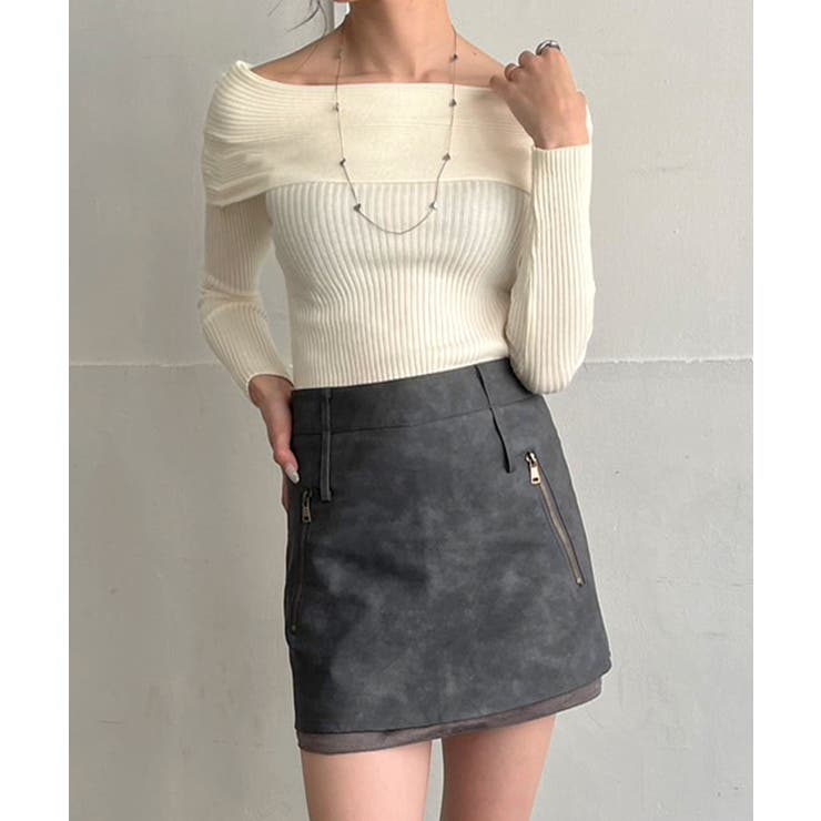 ワイドオフショルタイトニットトップス | Jewelobe | 詳細画像3 