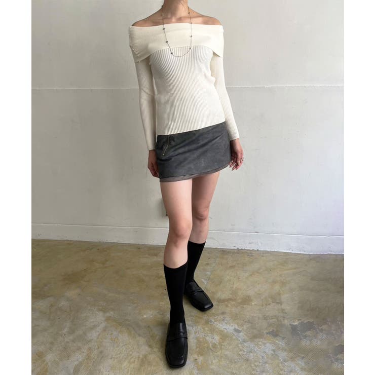 ワイドオフショルタイトニットトップス | Jewelobe | 詳細画像5 