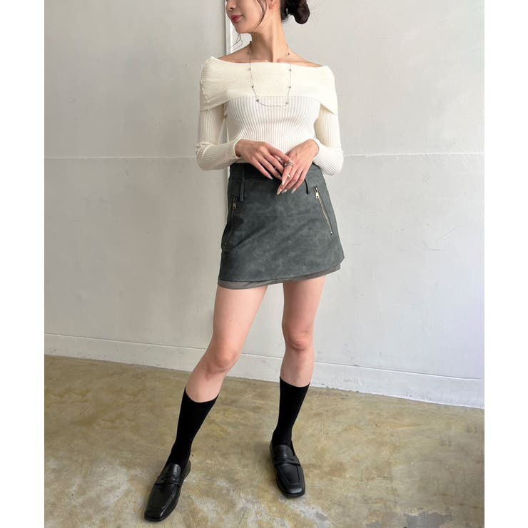 ワイドオフショルタイトニットトップス | Jewelobe | 詳細画像6 