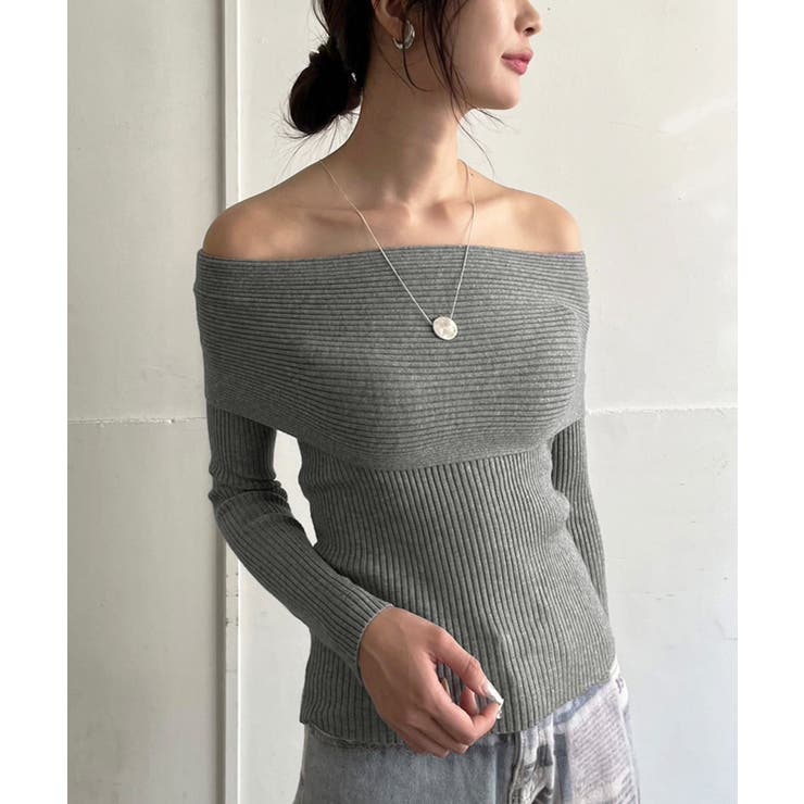 ワイドオフショルタイトニットトップス | Jewelobe | 詳細画像9 