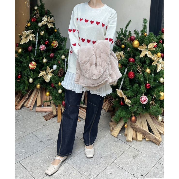 ハートボーダールーズニットプルオーバー | Jewelobe | 詳細画像10 